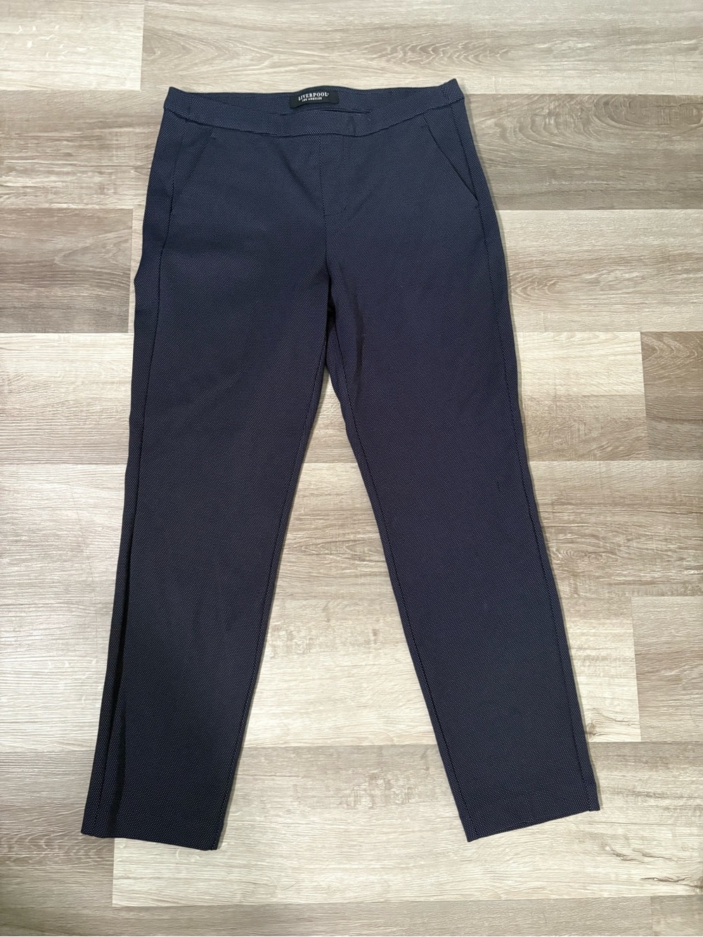 Liverpool Navy Straight-Leg Pull-On Pants
